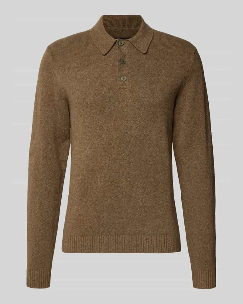 Jack & Jones Strickpullover mit Polokragen Modell 'MAVERICK Camel