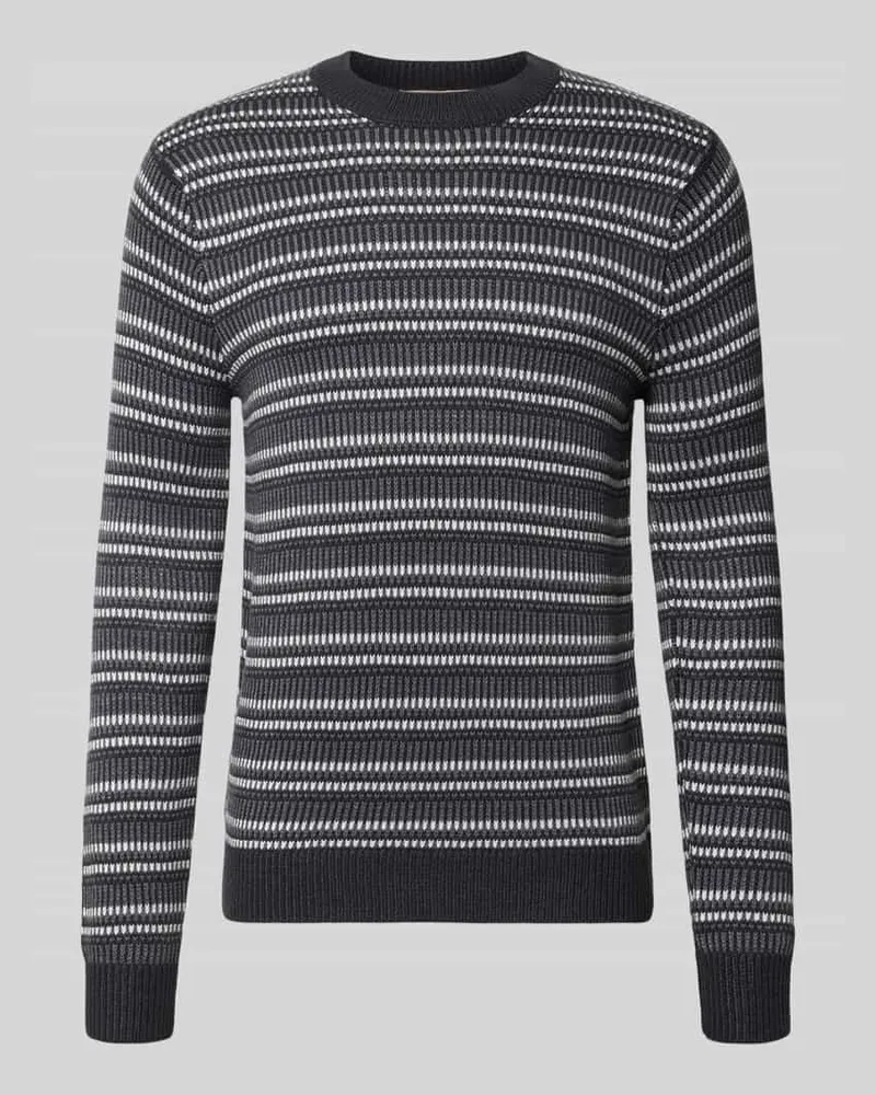 Only & Sons Regular Fit Strickpullover aus Baumwoll-Mix Marine