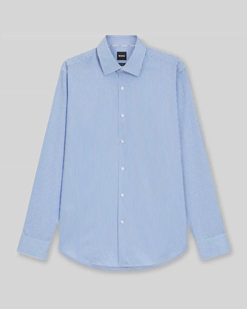 HUGO BOSS Regular Fit Businesshemd aus reiner Baumwolle Modell 'JOE-KENT Bleu