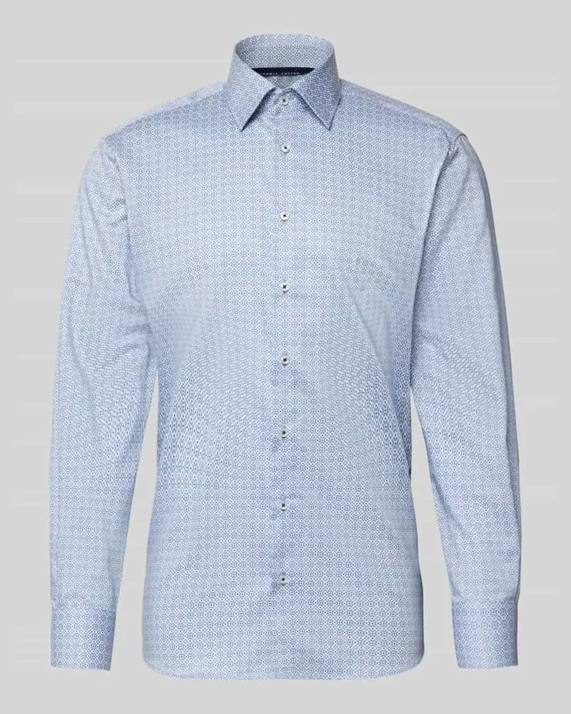 Eterna Regular fit Business Hemd aus Baumwolle mit Kentkragen Bleu