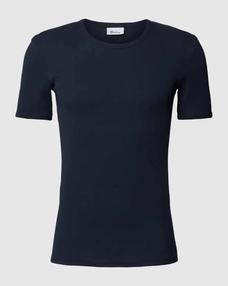 Schiesser T-Shirt mit Rundhalsausschnitt Modell 'Fried Dunkelblau