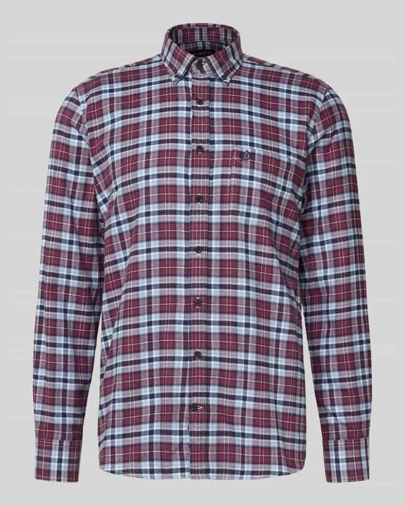 Bugatti Freizeithemd mit Knopfleiste Bordeaux