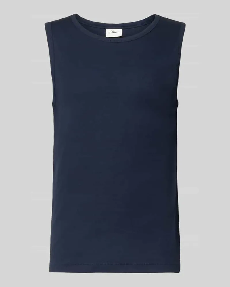 S.Oliver Slim Fit Tank Top aus Baumwoll-Mix Marine