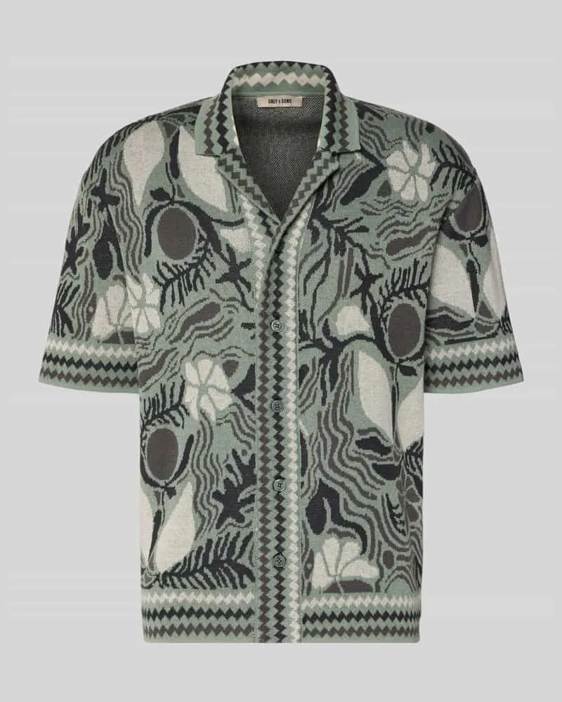 Only & Sons Relaxed Fit Freizeithemd aus Baumwoll-Mix Modell 'DUKE Hellgruen