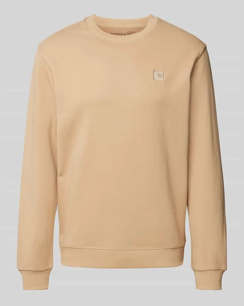 Scotch&Soda Sweatshirt mit Logo-Badge Beige