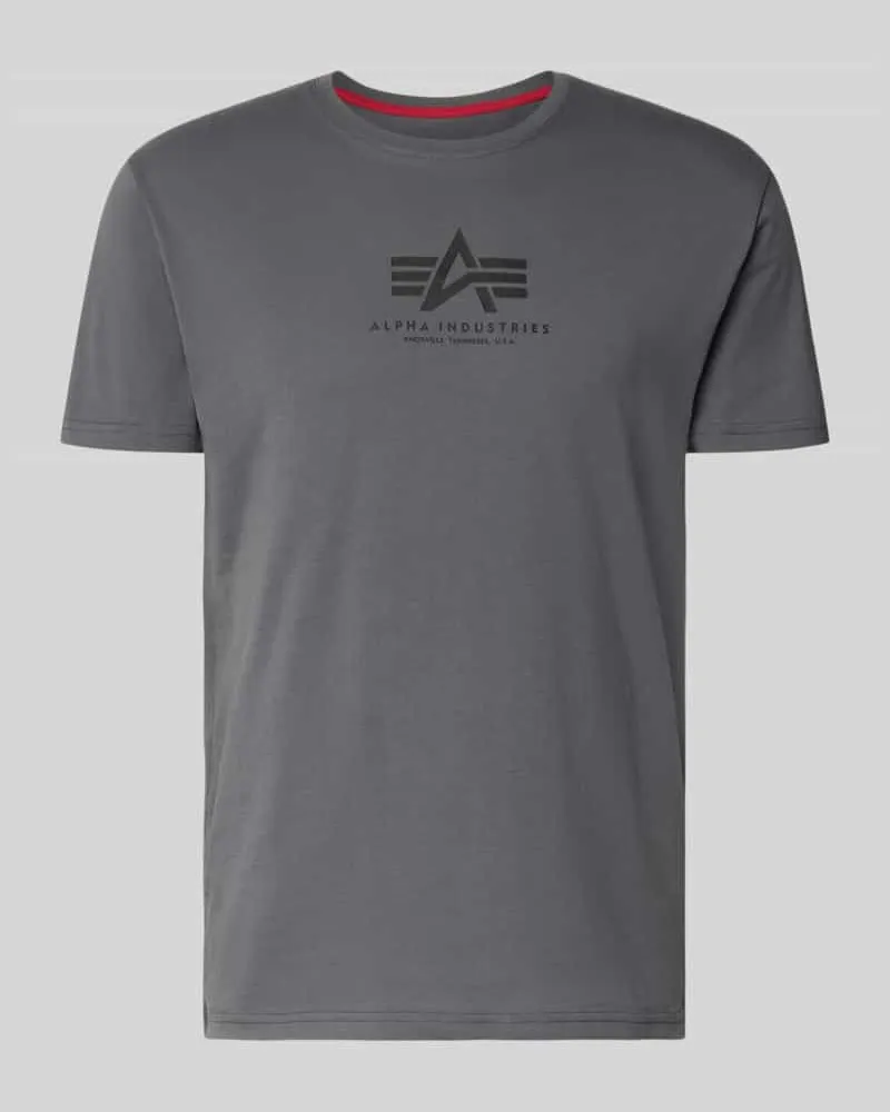 Alpha Industries T-Shirt mit Logo und Rundhalsausschnitt Anthrazit