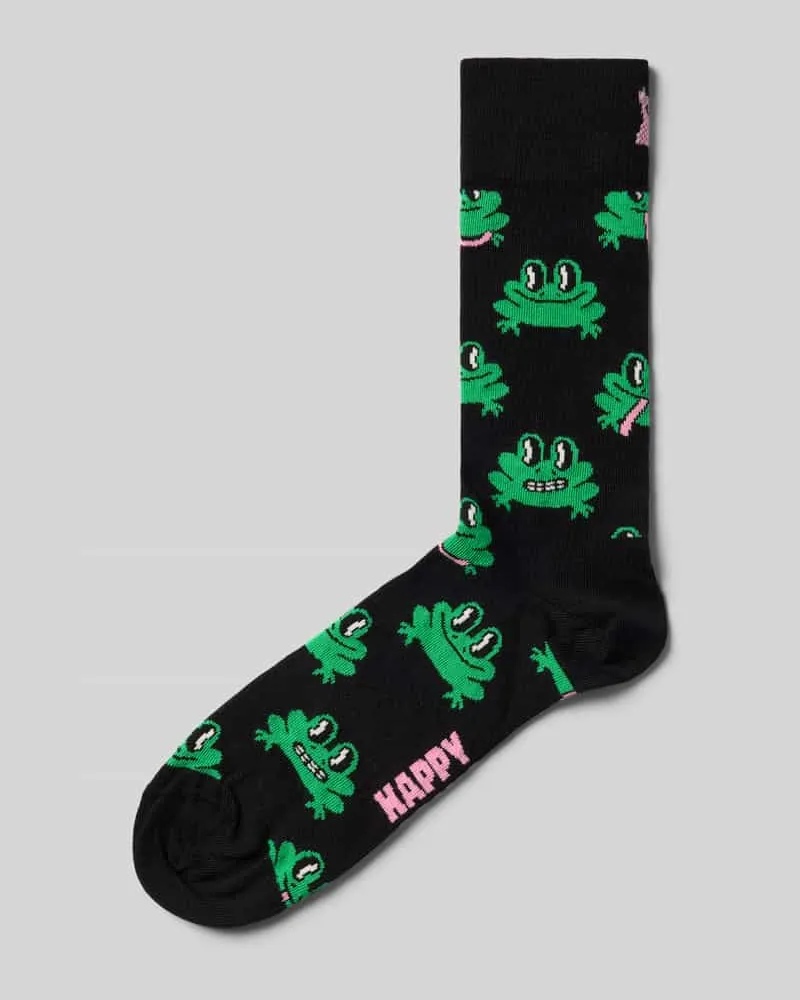 Happy Socks Socken mit Motiv-Stitching Modell 'Frog 