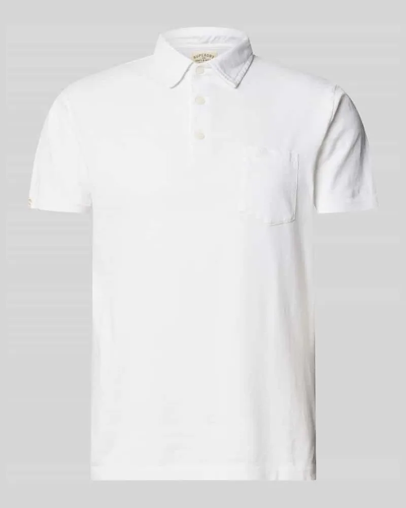 Superdry. Slim Fit Poloshirt mit Brusttasche Offwhite