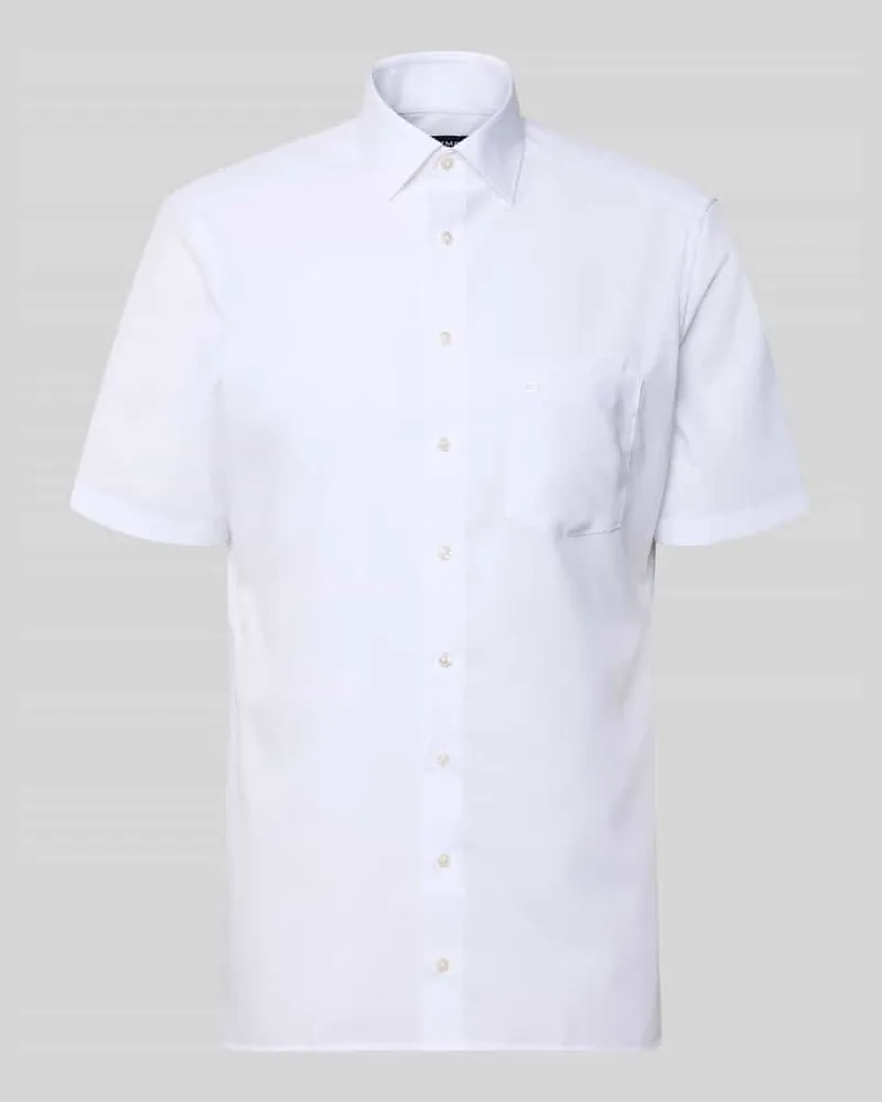 Olymp Regular Fit Freizeithemd mit Kentkragen Weiss