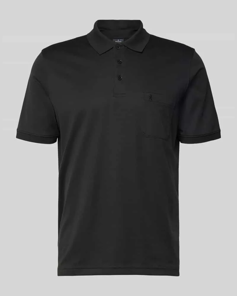 Ragman Regular Fit Poloshirt mit Brusttasche Black