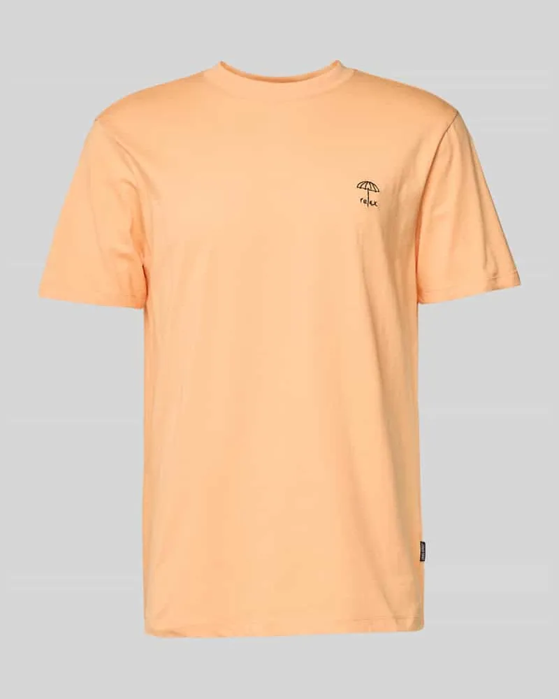 Blend T-Shirt mit geripptem Rundhalsausschnitt Modell 'JENS Orange
