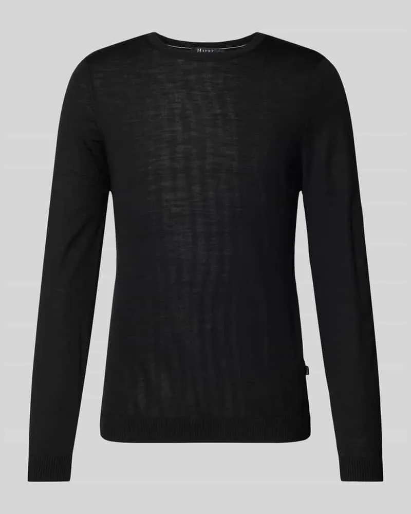 Maerz Strickpullover mit gerippten Abschlüssen Black
