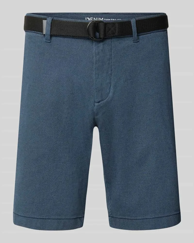 Tom Tailor Regular Fit Chinoshorts aus Baumwoll-Mix Marine