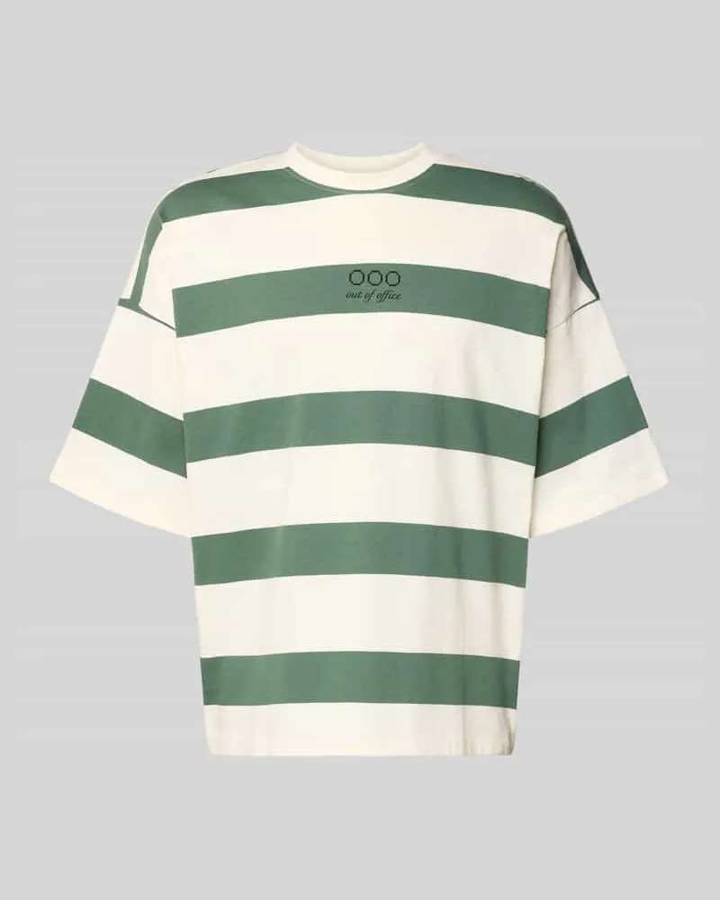 Blend T-Shirt mit Streifenmuster Modell 'KAVEH Gruen