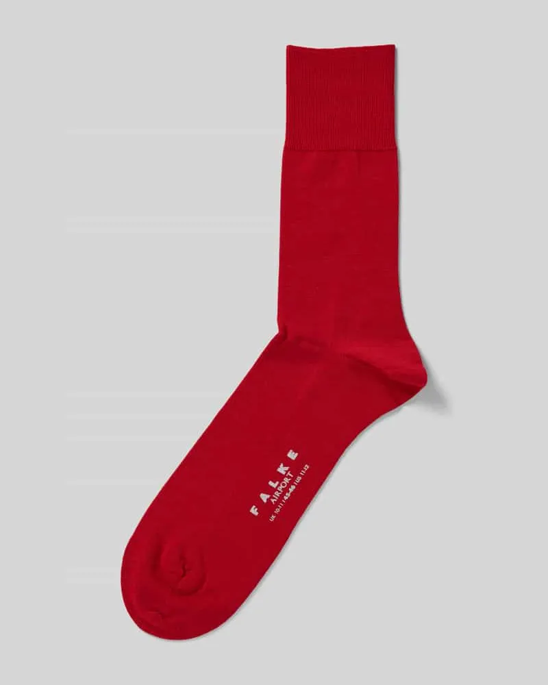 Falke Socken mit geripptem Abschluss Rot