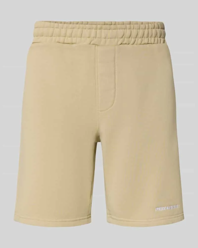 PEGADOR Shorts mit elastischem Bund und Logo-Stitching Sand