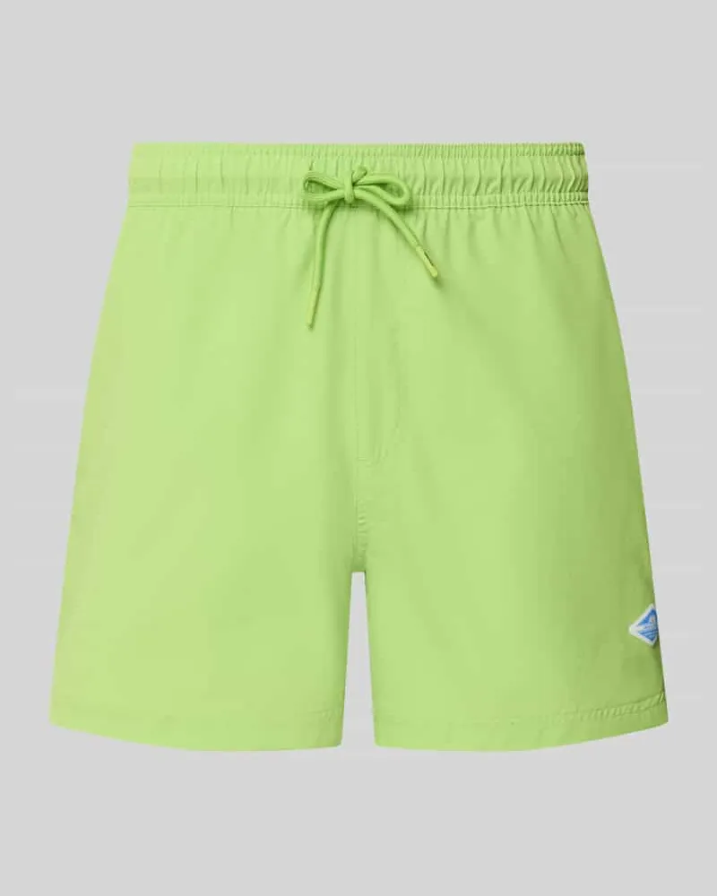Jack & Jones Straight Fit Badeshorts mit Logo-Detail Modell 'Maui Gelb