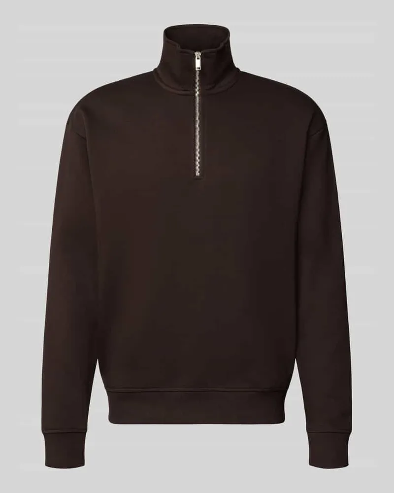 McNeal Sweatshirt mit Stehkragen Schoko