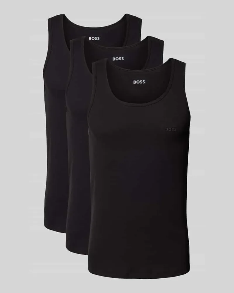 HUGO BOSS Tanktop mit Label-Stitching Modell 'ONE' im 3er-Pack 
