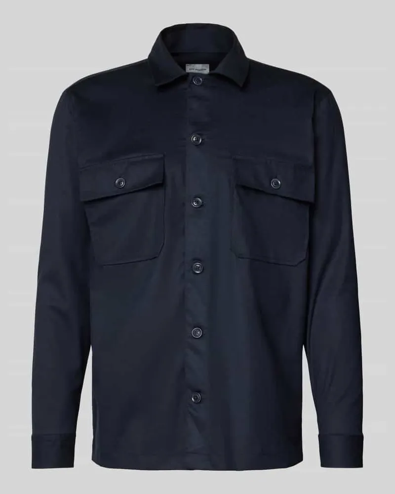Roy Robson Regular Fit Hemdjacke mit Kentkragen Blau