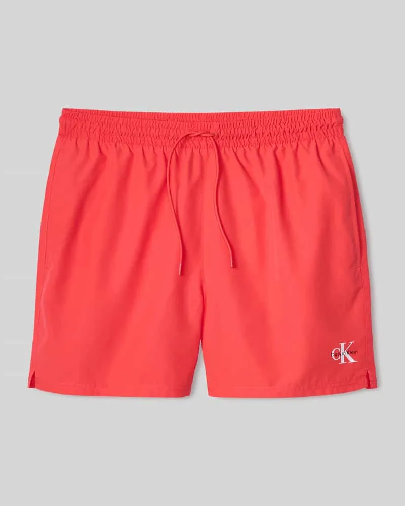 Calvin Klein Badeshorts mit Logo Detail Koralle