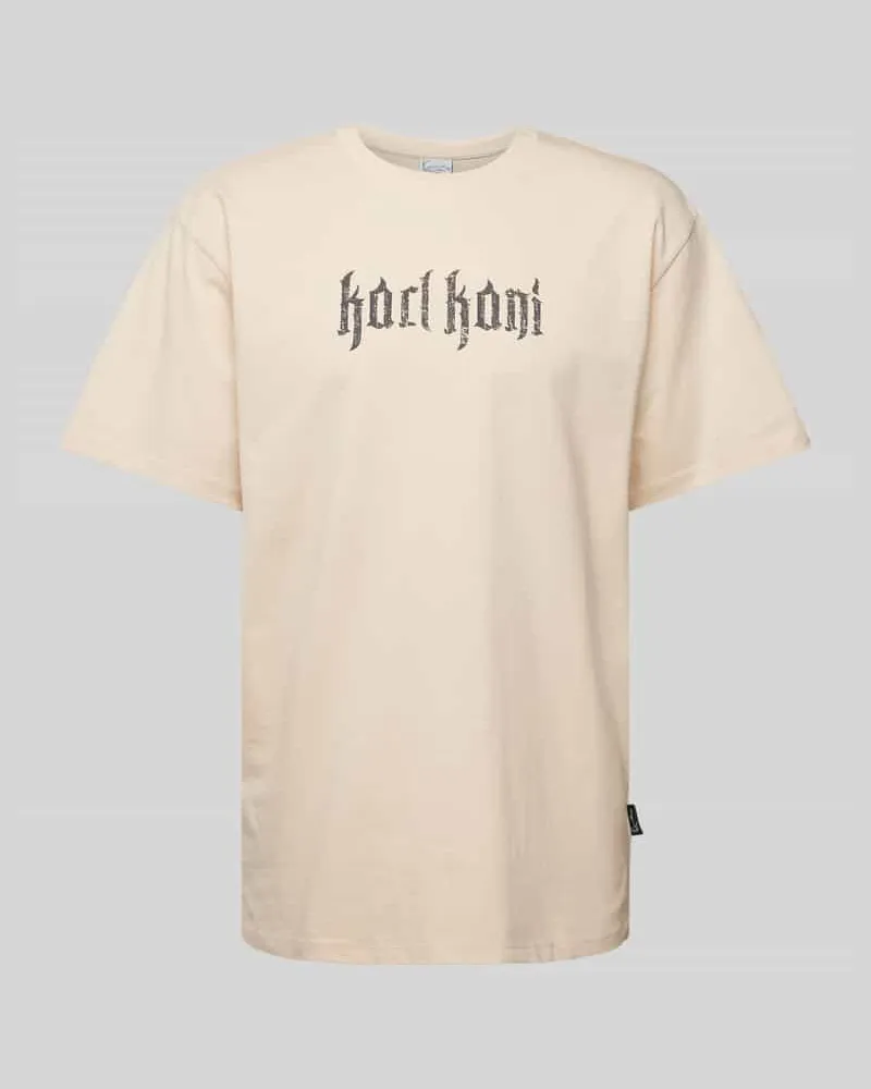 Karl Kani T-Shirt mit Label-Print Modell 'Signature Beige