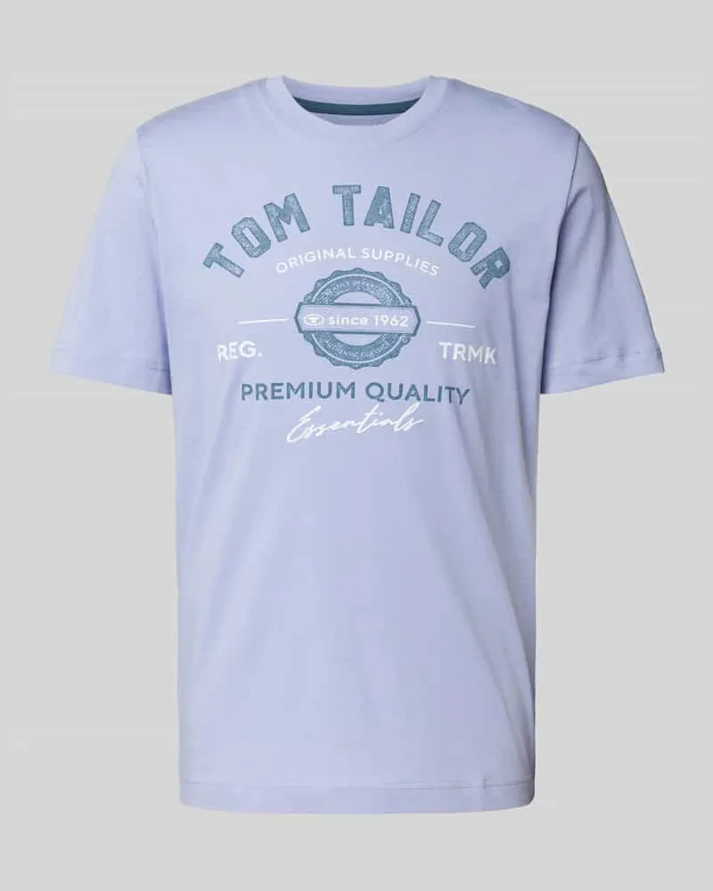 Tom Tailor Regular Fit T-Shirt aus reiner Baumwolle mit Label-Print 