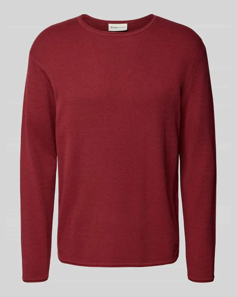 Tom Tailor Regular Fit Strickpullover aus reiner Baumwolle Rostrot