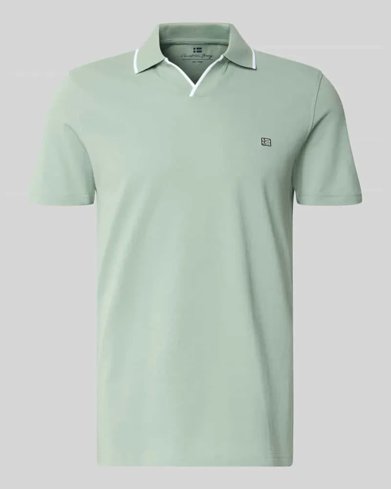 Christian Berg Modern Fit Poloshirt mit Logo-Stitching Schilf