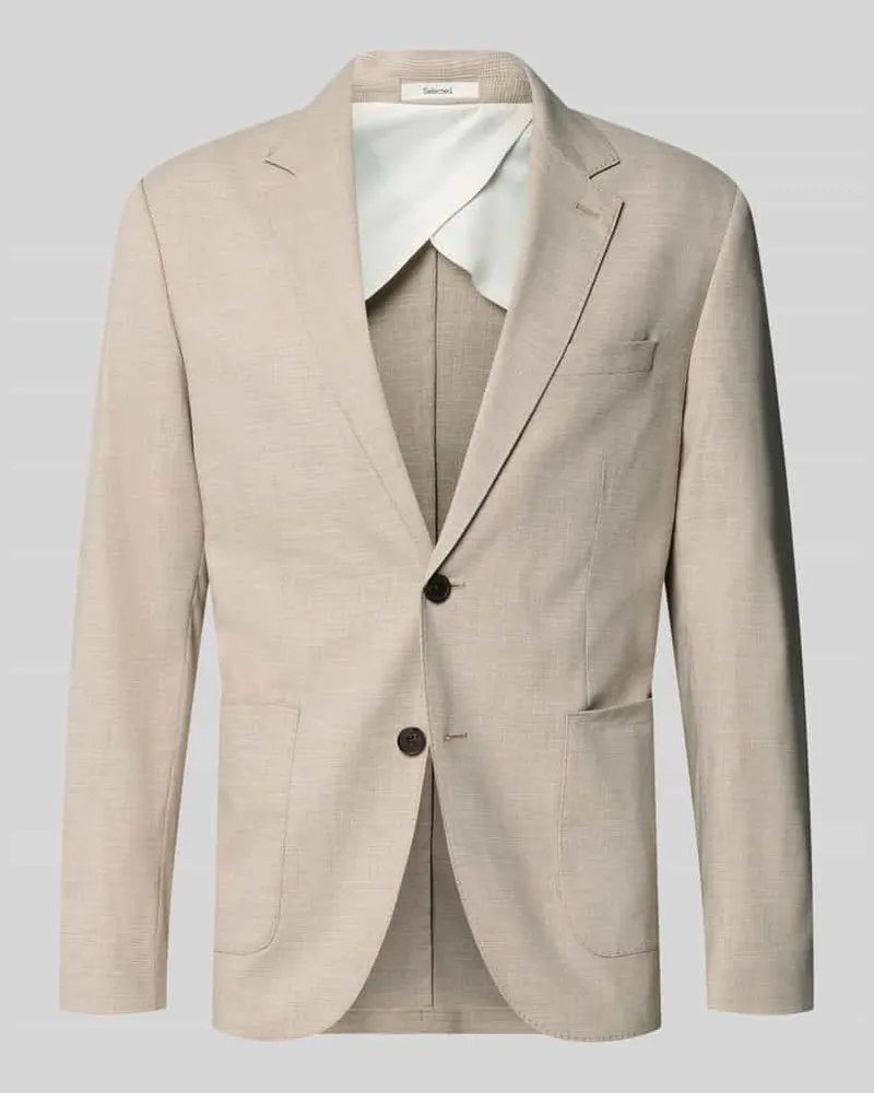 Selected Homme Regular Fit Anzugsakko mit Leinen-Viskose-Anteil Modell 'DALI Sand