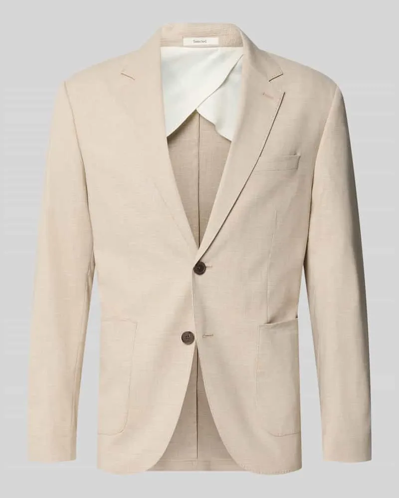 Selected Homme Regular Fit Anzugsakko mit Leinen-Viskose-Anteil Modell 'DALI Sand