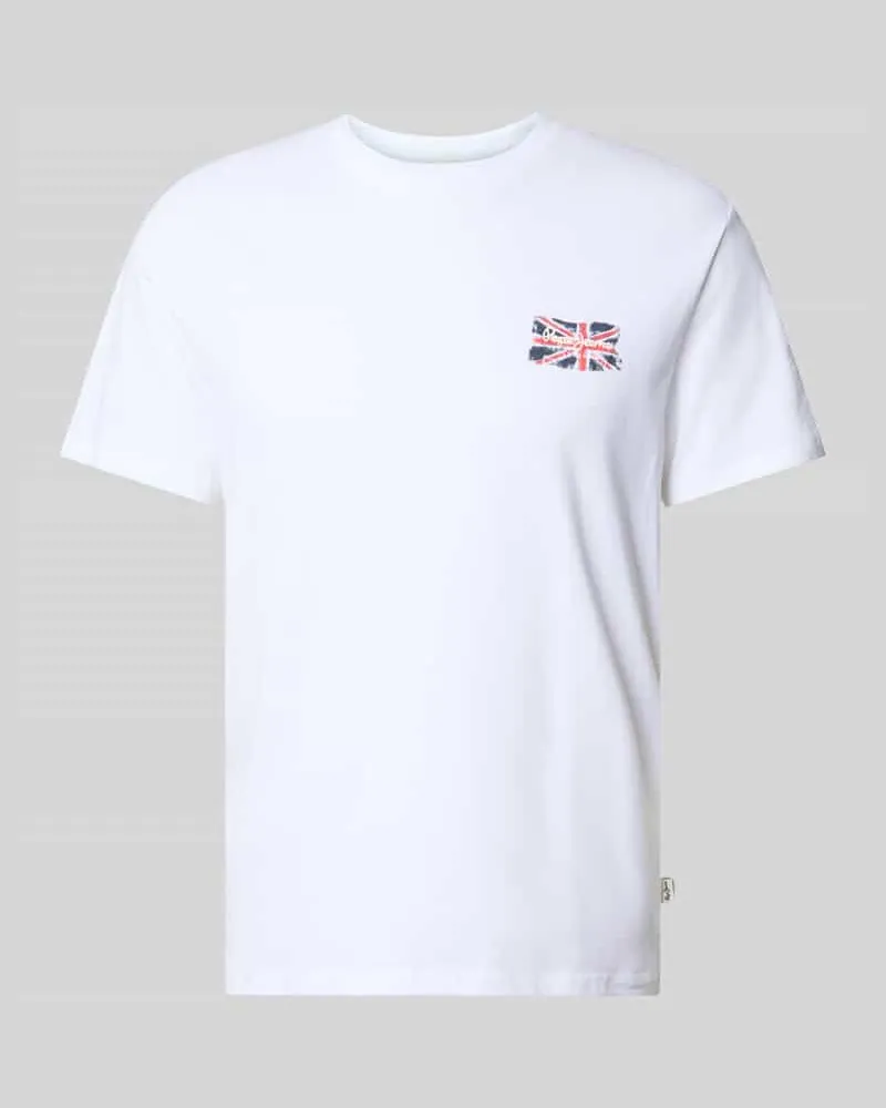 Pepe Jeans Regular Fit T-Shirt aus reiner Baumwolle Modell 'SMALL FLAG Weiss