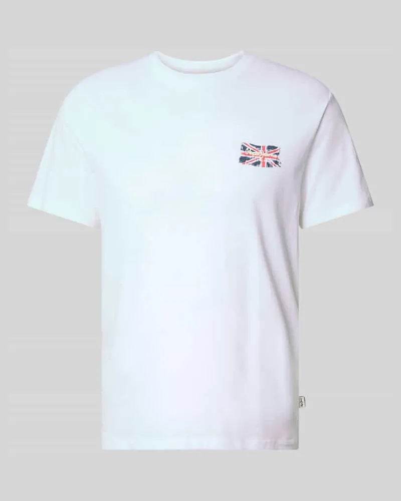 Pepe Jeans Regular Fit T-Shirt aus reiner Baumwolle Modell 'SMALL FLAG Weiss
