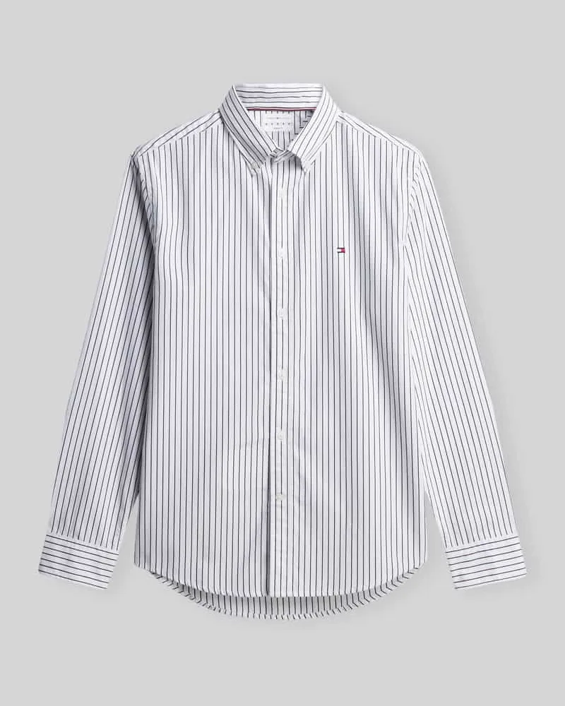 Tommy Hilfiger Body Fit Freizeithemd aus reiner Baumwolle Weiss
