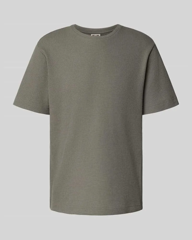 Only & Sons Regular Fit T-Shirt mit Waffelmuster 
