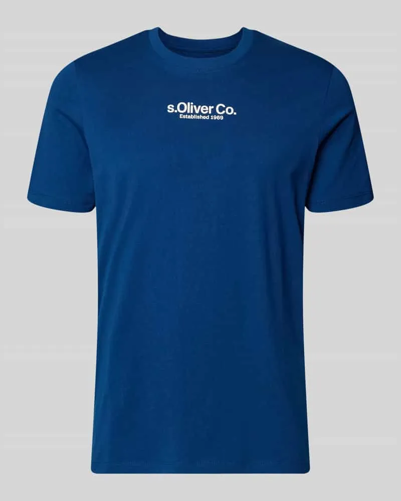 S.Oliver Regular Fit T-Shirt aus reiner Baumwolle Dunkelblau