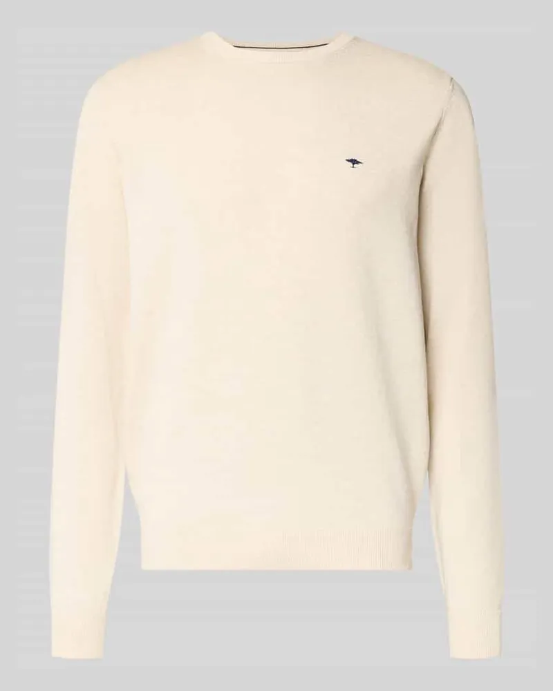 Fynch-Hatton Strickpullover mit gerippten Abschlüssen Offwhite