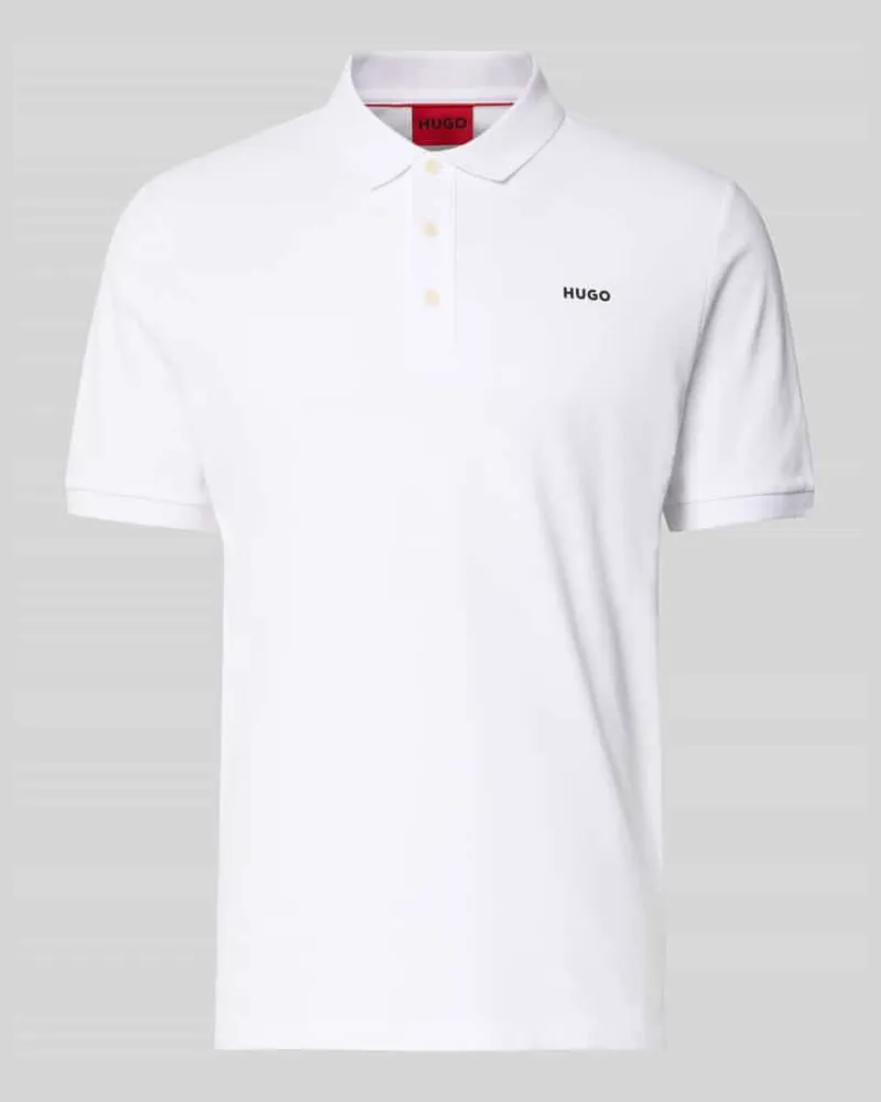 HUGO BOSS Regular Fit Poloshirt aus reiner Baumwolle Modell 'DONOS222 Weiss