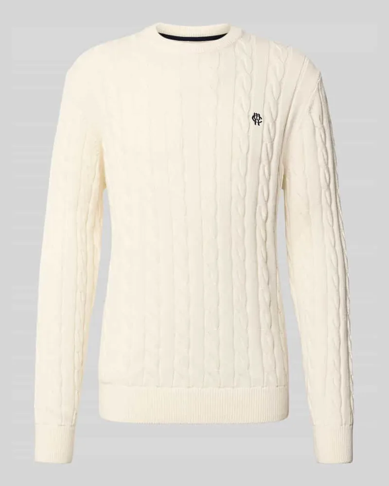 McNeal Slim Fit Strickpullover aus reiner Baumwolle Sand
