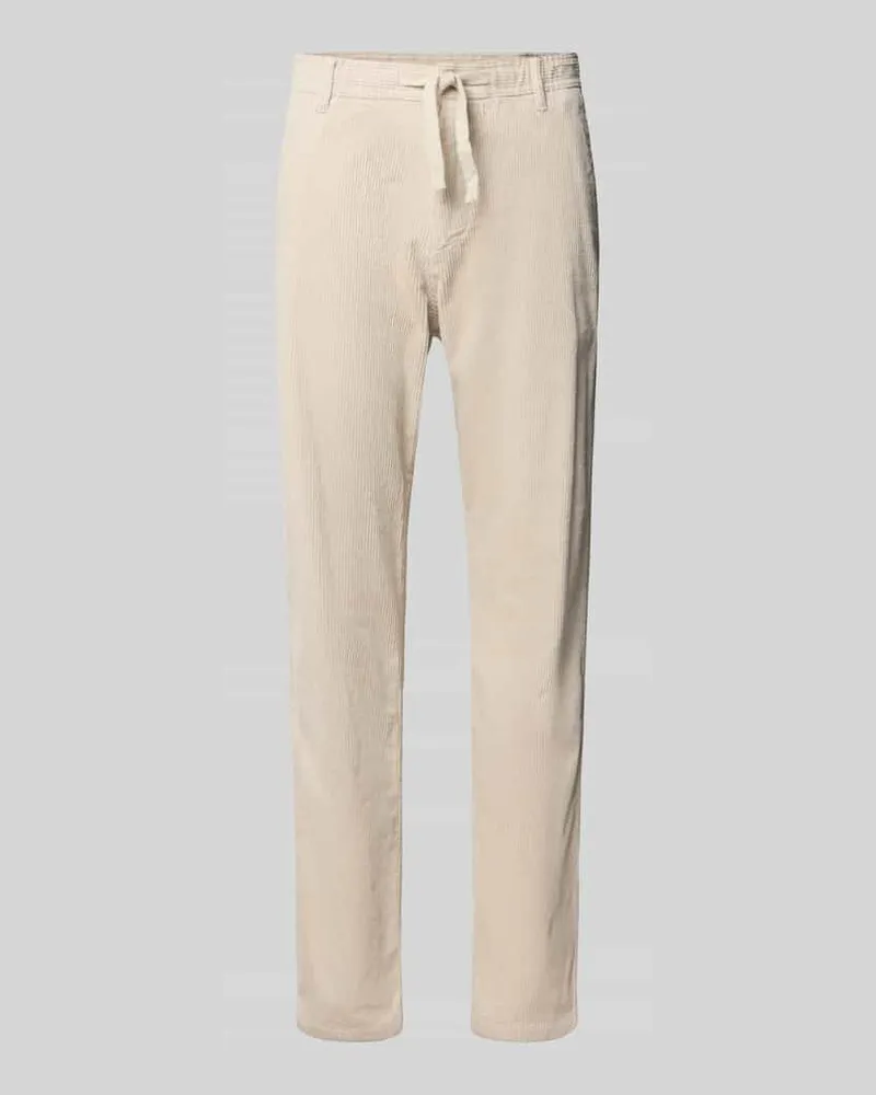 S.Oliver Regular Fit Cordhose mit Tunnelzugbund Beige