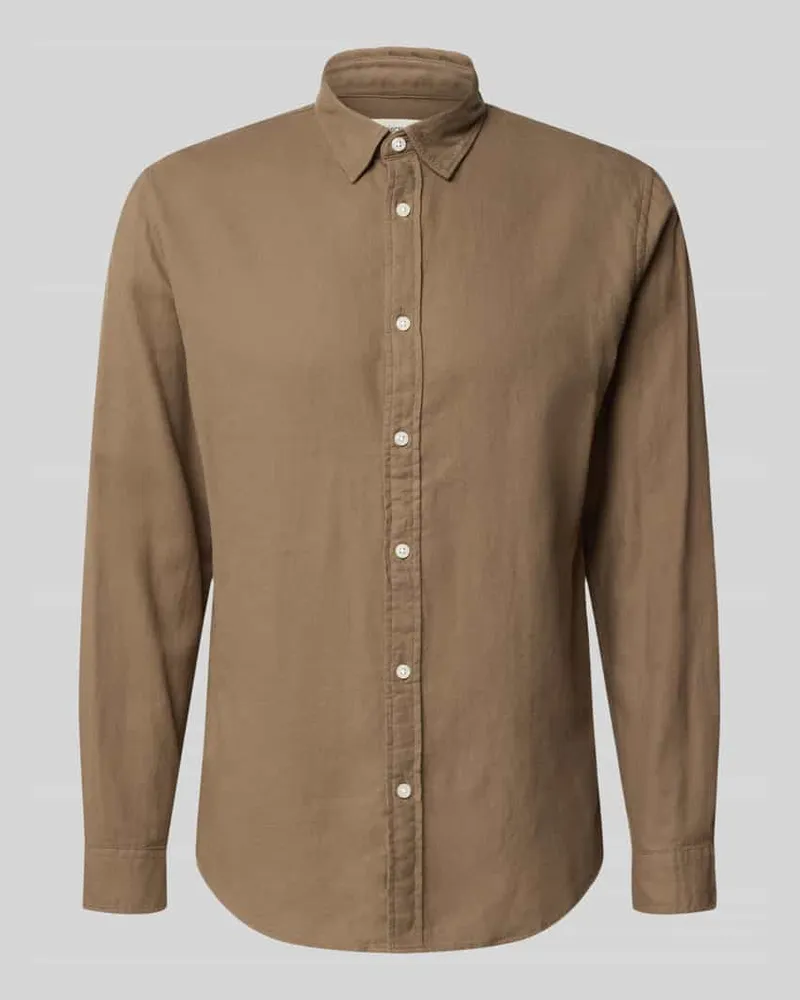 Selected Homme Slim Fit Freizeithemd aus reiner Baumwolle Modell 'SLIMOWEN Hellbraun