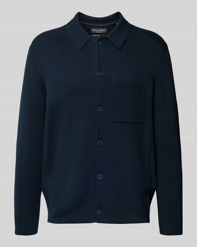 Marc O'Polo Regular Fit Strickjacke aus reiner Baumwolle Marine