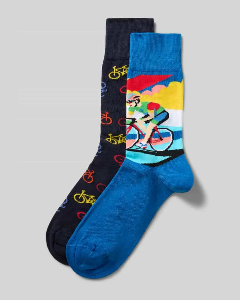 Christian Berg Socken mit elastischem Rippenbündchen im 2er-Pack Metallic