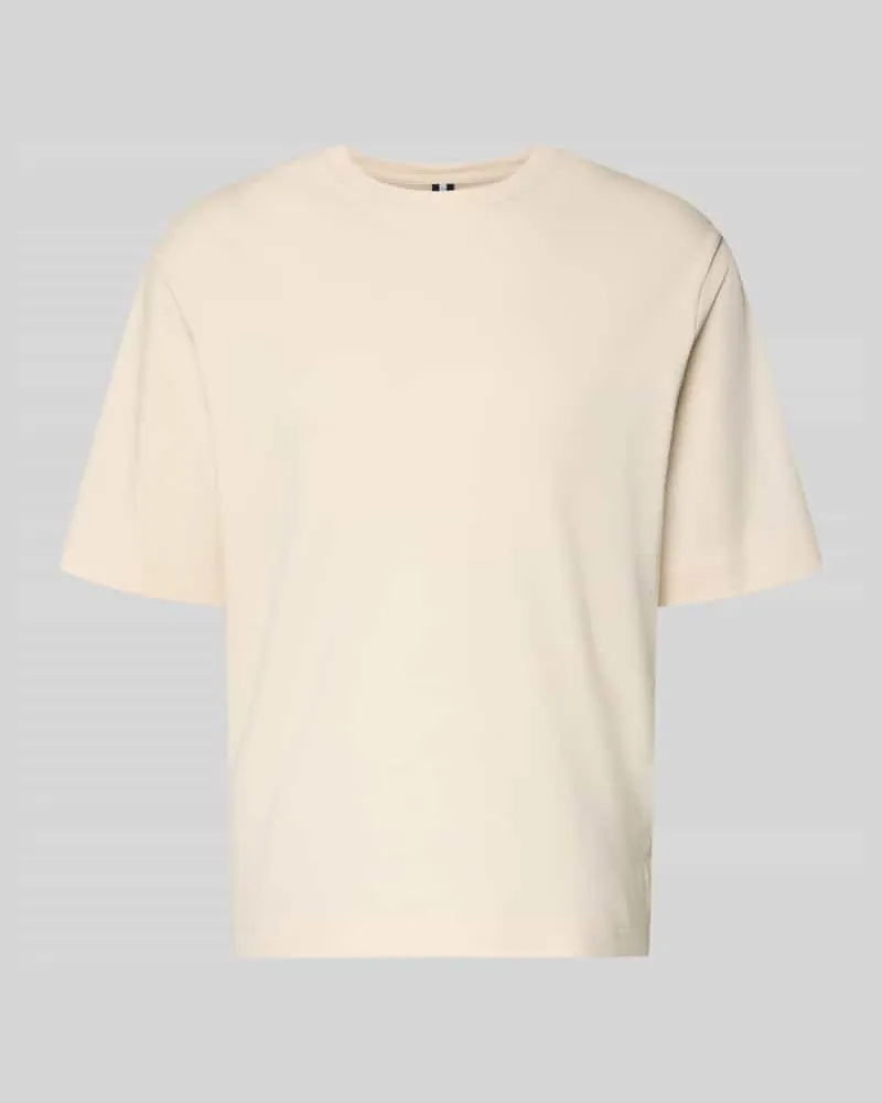 Profuomo T-Shirt mit Logo-Print und Rundhalsausschnitt Offwhite