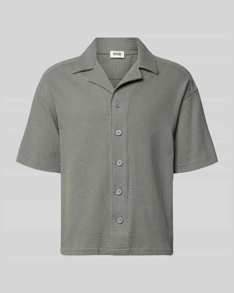 Drykorn Relaxed Fit Freizeithemd mit Strukturmuster Rauchblau
