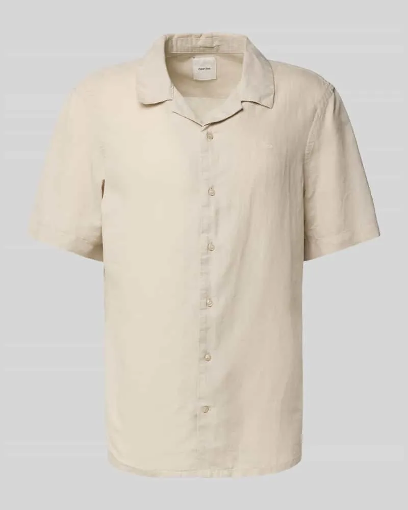 Calvin Klein Regular Fit Freizeithemd aus Leinen-Baumwoll-Mix 