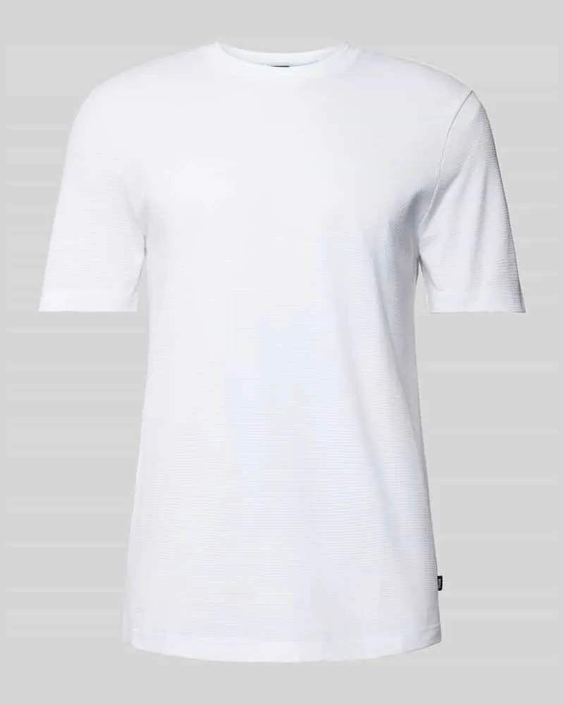 HUGO BOSS T-Shirt mit geripptem Rundhalsausschnitt Modell 'TIBURT 