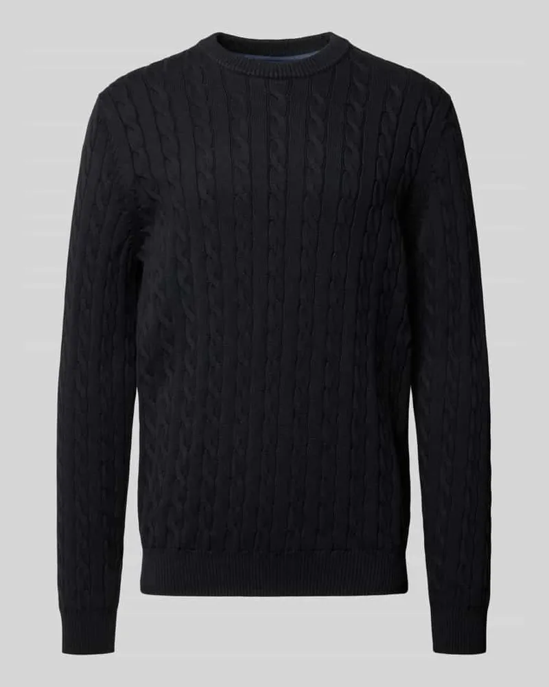 Christian Berg Strickpullover mit gerippten Abschlüssen Black