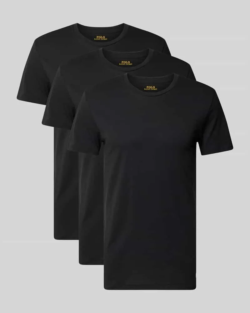 Ralph Lauren Regular Fit T-Shirt Modell 'Crew' im 3er-Pack Black