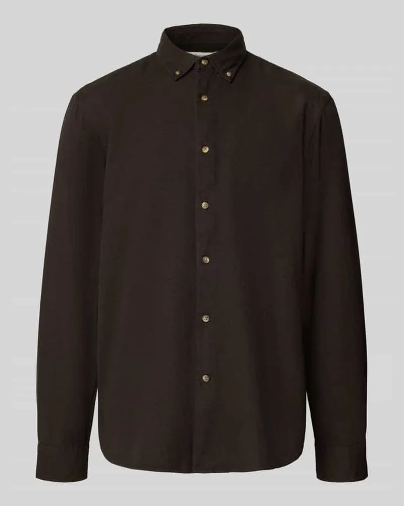 Selected Homme Regular Fit Freizeithemd aus reiner Bio-Baumwolle Modell 'REGNOAH Schoko